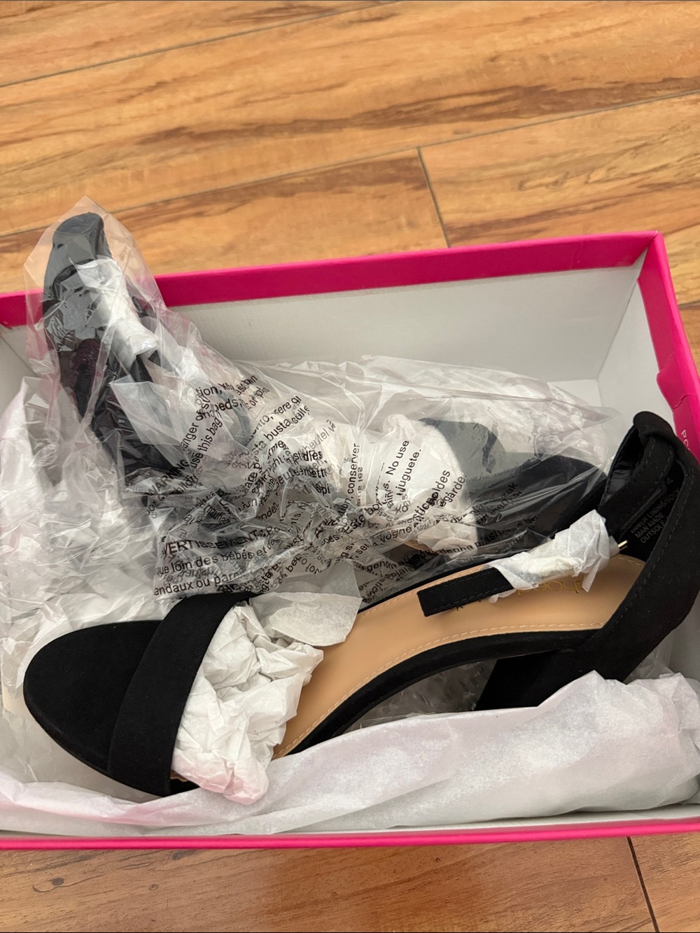 Shoe Dazzle Women's Black Open-Toe Block Heel Sandals with Ankle Strap
